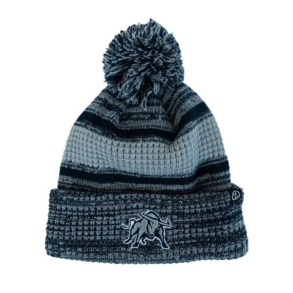 Aggie Bull, Striped, Heathered, Gray, Beanie